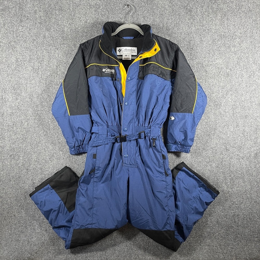 Columbia Tectonite Skit Suit Blue Black One Piece Snow Bib Jumpsuit Youth 10/12